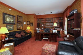 Study with built-in book cases - Country homes for sale and luxury real estate including horse farms and property in the Caledon and King City areas near Toronto